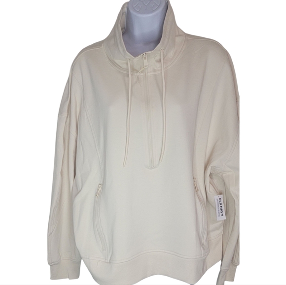 Old Navy Cream Half-zip Pullover Hoodie Size XL NWT - Picture 1 of 8